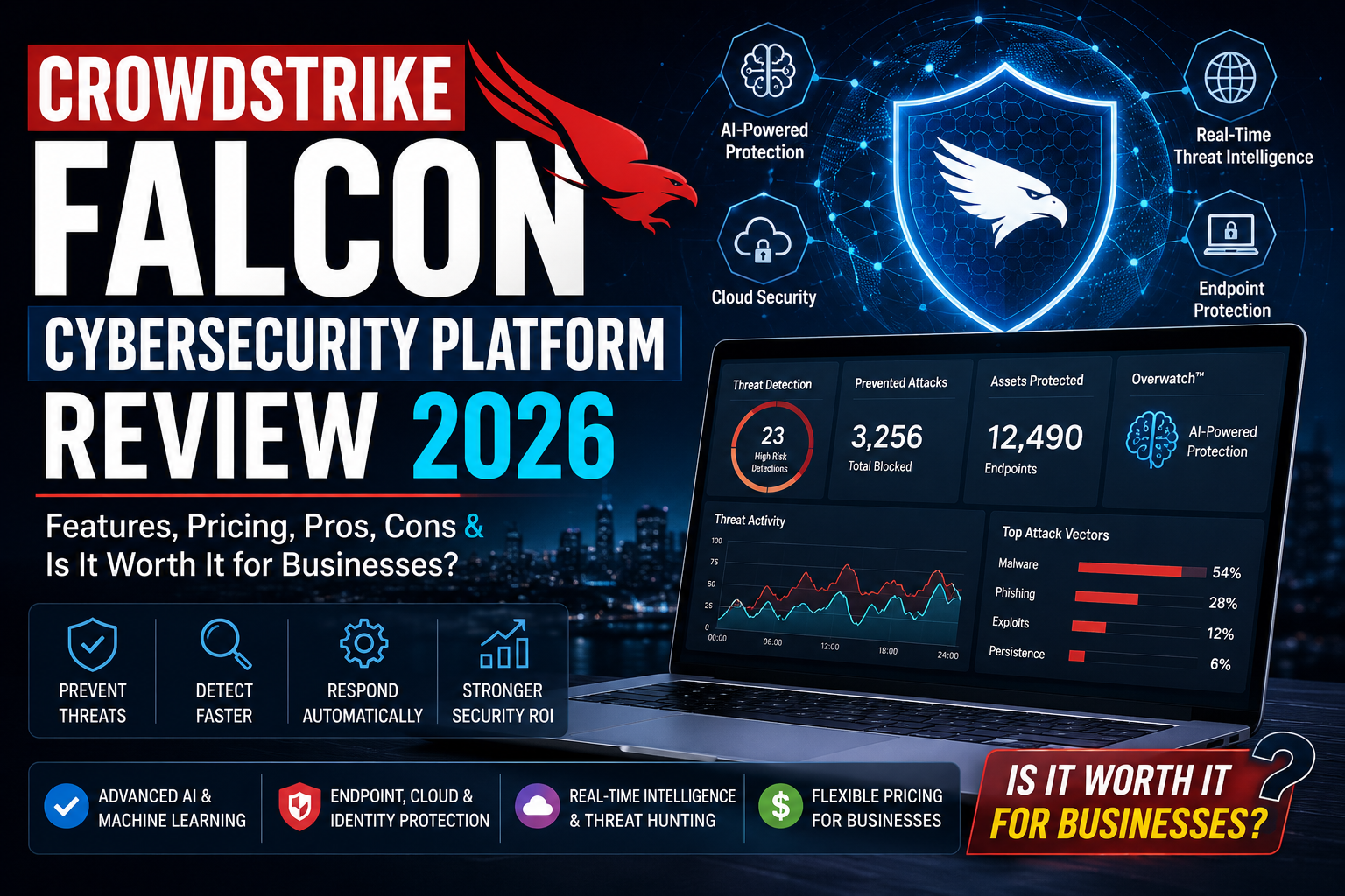 CrowdStrike Falcon Cybersecurity Platform Review 2026: Features, Pricing, Pros, Cons & Is It Worth It for Businesses?